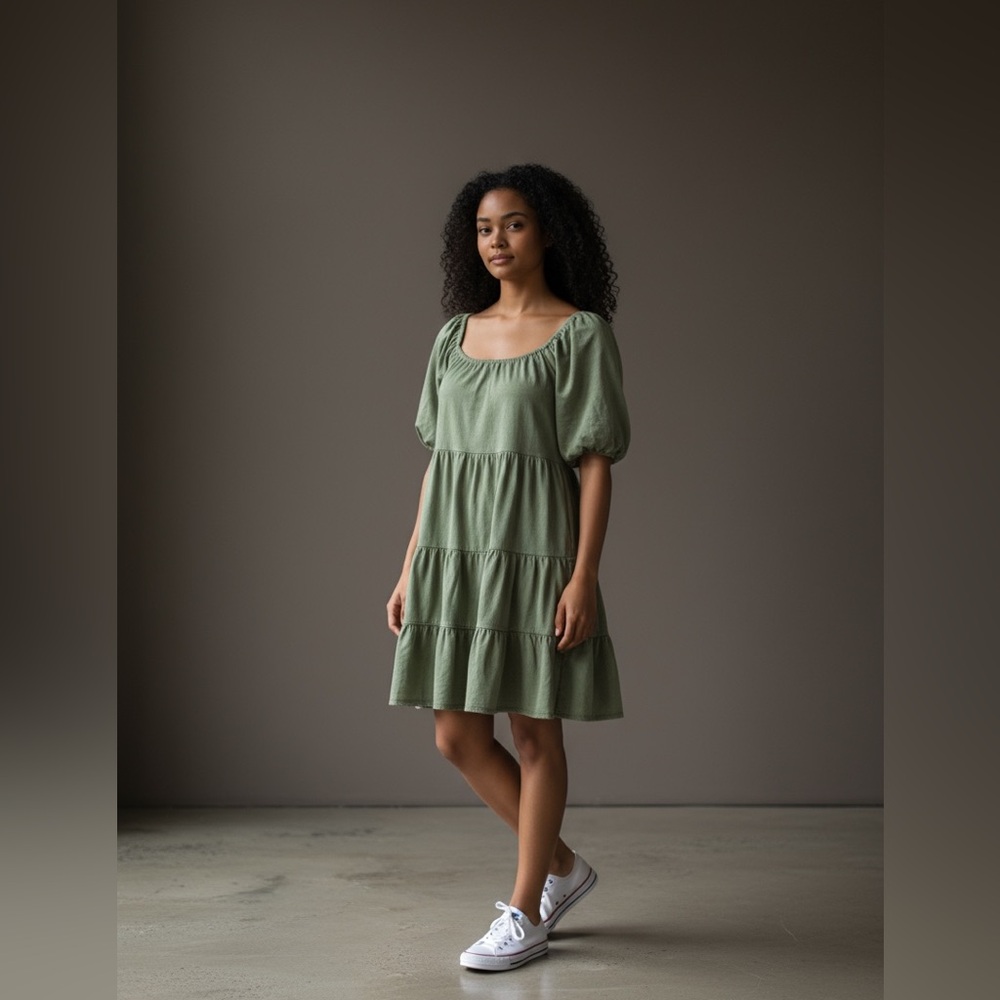 Mustard Seed Puff Sleeve Dress. Size M